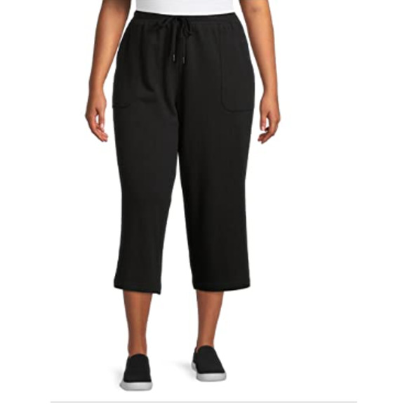 Terra & Sky Slate Dark Grey Pull-On Knit Capri Pants Size 0x NEW - Picture 1 of 5